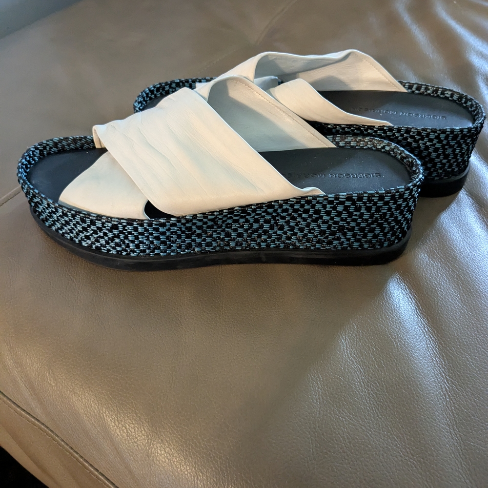 Sigerson Morrison Black Woven Sandals, Size 8